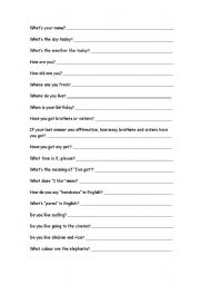 English Worksheet: PracticeQuestions