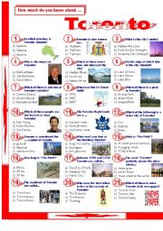 English Worksheet: Toronto-Quiz