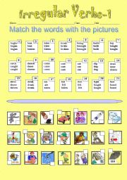 English Worksheet: Irregular Verbs -1