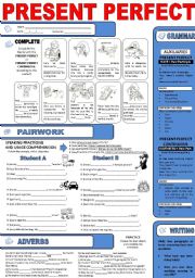 English Worksheet: PRESENT PERFECT |simple and continuous| *Guide and Practice* | B&W included