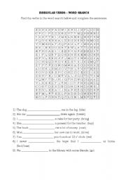 English worksheet: Irregular Verbs Word search