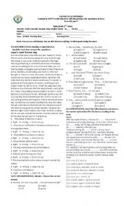 English Worksheet: Test for 10th grade. multiple choice