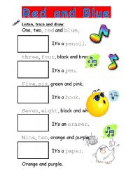 English Worksheet: COLOURS SONG