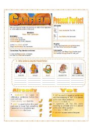 English Worksheet: PRESENT PERFECT - GARFIELD