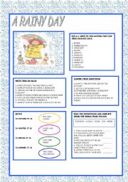 English Worksheet: A RAINY DAY