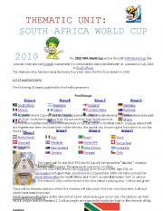 English Worksheet: THEMATIC UNIT WORLD CUP