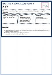 English Worksheet: HOW TO WRITE A CV