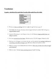 English worksheet: Vocab worksheet