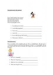 English Worksheet: reading comprehensions