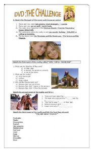 English Worksheet: THE CHALLENGE reality show