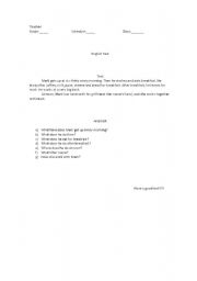 English worksheet: simple present