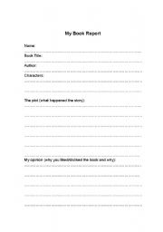 English Worksheet: Book report Form