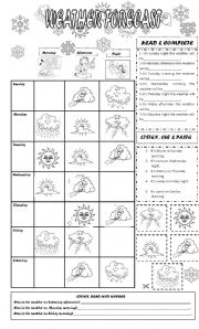 English Worksheet: weather report