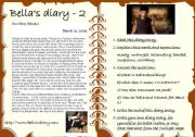 English Worksheet: Bellas diary 2