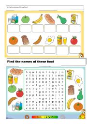 English Worksheet: Food