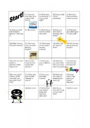 English Worksheet: Game to revise use the simple past, past continuous and present perfect 