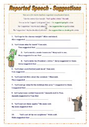 English Worksheet: Reported Speech - Suggestions