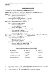 English Worksheet: The compounds of some , any , no and every