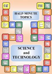 English Worksheet: Science and technology - a boardgame or pairwork (34 questions for discussion)