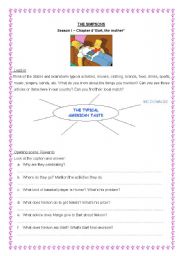 English Worksheet: BART THE MOTHER