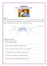 English worksheet: BART THE MOTHER