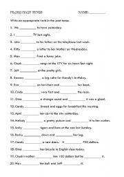 English Worksheet: past tense review