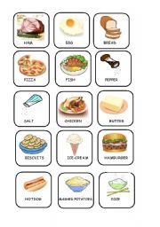 English Worksheet: Memory : food and drinks