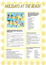 English Worksheet: HOLIDAYS AT THE BEACH