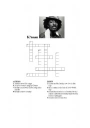 English Worksheet: Knaan Crossword