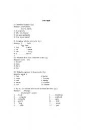 English worksheet: test paper