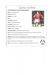 English Worksheet: Lets write about Football player Tevez!