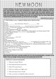 English Worksheet: NEW MOON