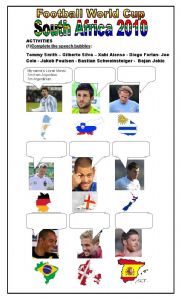 English Worksheet: Football World Cup - South Africa 2010  (2 pages)