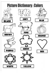 English Worksheet: Colors pictionary