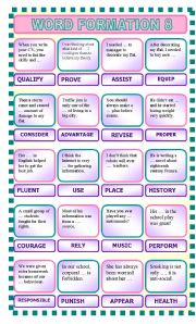 English Worksheet: Word formation 8