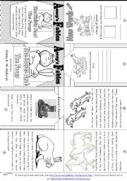 English Worksheet: Aesops Fables: The Hares and the Frogs [ Mini-book ]