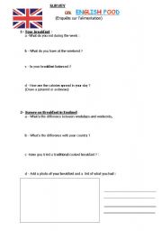 English worksheet: Food Survey