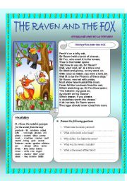 English Worksheet: THE RAVEN AND THE FOX