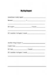 English Worksheet: my big regret