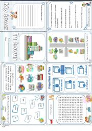 English Worksheet: In town minibook