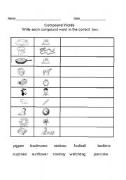 English Worksheet: Compound Words