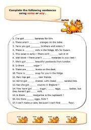 English Worksheet: Some, any