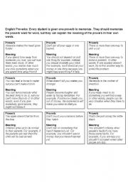 English Worksheet: English proverbs