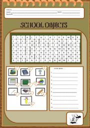 English Worksheet: SCHOOL OBJECTS