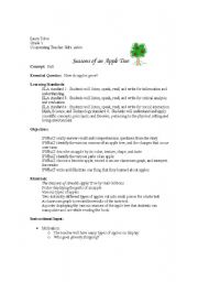 English Worksheet: Seasons of an Apple Tree Lesson Plan