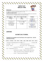 English Worksheet: Simple Past - Regular Form