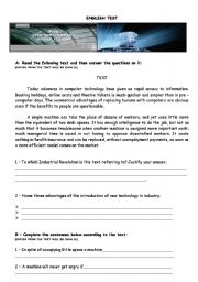 English Worksheet: Computers and robots