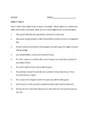 English worksheet: Indirect Object Worksheet