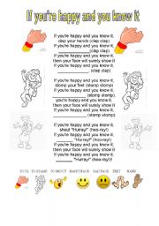 English Worksheet: happy song