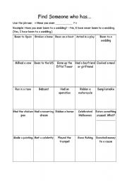 English Worksheet: Have you ever... ? Past participles